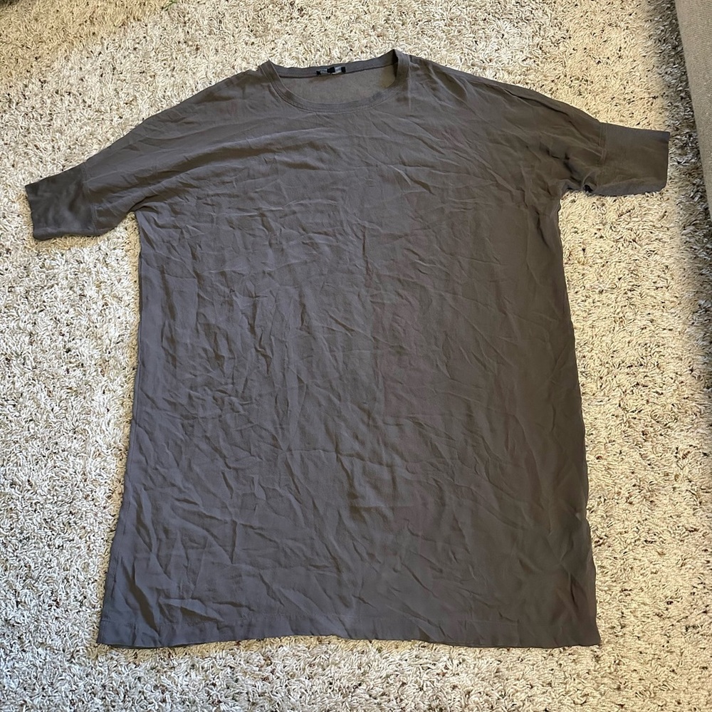 Eileen Fisher Sheer Silk Grey Dress
